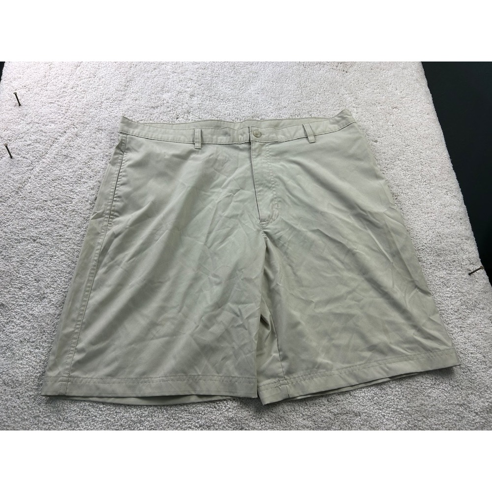Champion Men's Khaki 38W Polyester Golf Shorts Flat Front Pockets